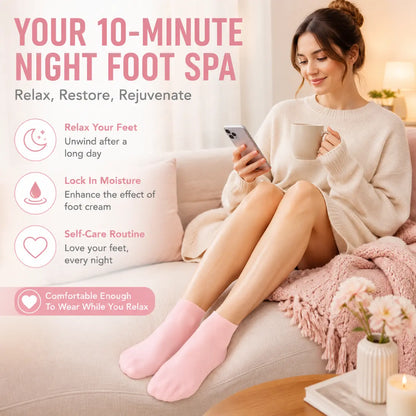 🔥Reusable Silicone Moisturizing Foot Socks – Hydrating Gel Heel Masks for Dry, Cracked Feet