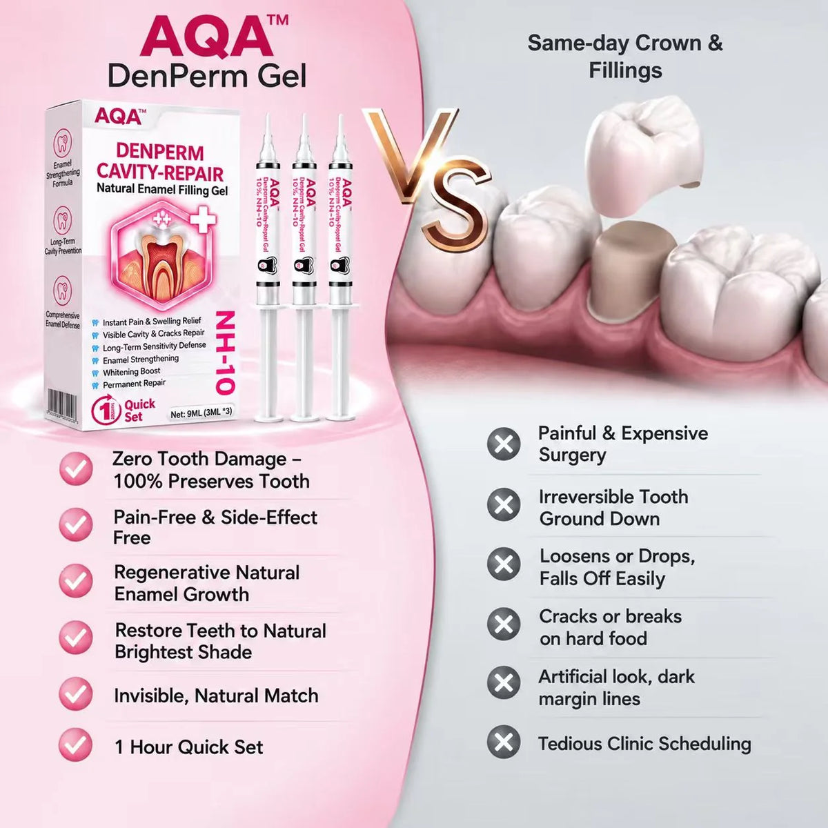 AQA® 🏆DenPerm Cavity-Repair Natural Enamel Filling Gel