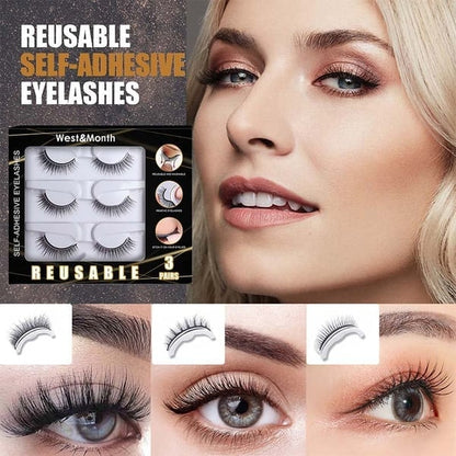 🔥LAST DAY - BUY 1 GET 2 FREE GIFT🔥🎉Reusable Adhesive Eyelashes