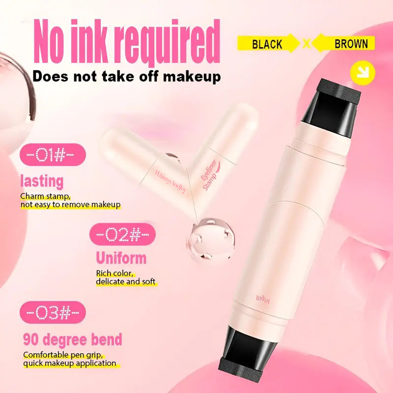 💖2-in-1 Eyeliner Stamp Pen – Easy Cat Eye Makeup ✨