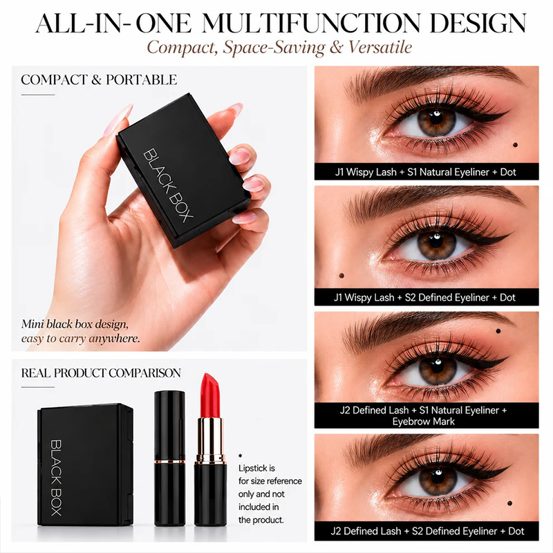 ⏰ LIMITED-TIME DEAL BUY 1 GET 1 FREE-3-in-1 Lower Lash, Eyeliner & Beauty Mark Stamp Kit