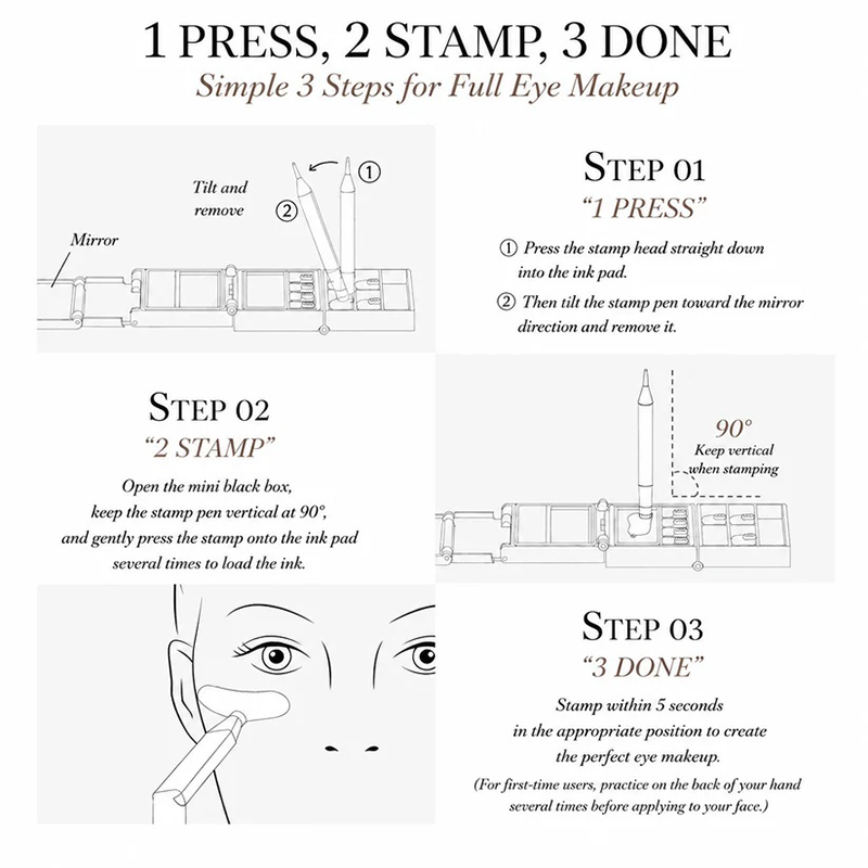 ⏰ LIMITED-TIME DEAL BUY 1 GET 1 FREE-3-in-1 Lower Lash, Eyeliner & Beauty Mark Stamp Kit