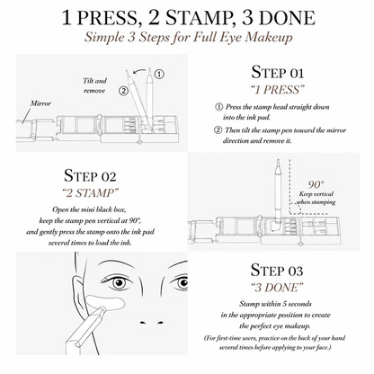 ⏰ LIMITED-TIME DEAL BUY 1 GET 1 FREE-3-in-1 Lower Lash, Eyeliner & Beauty Mark Stamp Kit