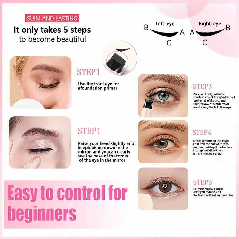 💖2-in-1 Eyeliner Stamp Pen – Easy Cat Eye Makeup ✨